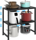 2-Tier Expandable Metal Storage Shelves,150LBS Heavy Duty Shelving Units and Storage For Small Appliance,Adjustable Pots and Pans Organizer Rack Shelf For Kitchen Under Cabinet Pantry Warehouse Garage by Cidaziya