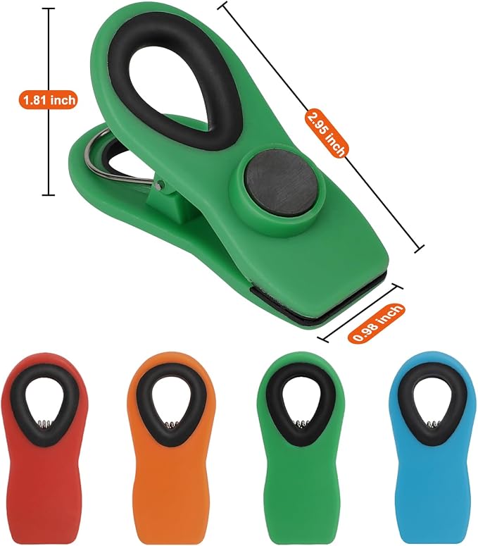Chip Clips, Magnetic Bag Clips with Air Tight Seal for Food Storage, 16 Pieces, Multicolor - Image 2