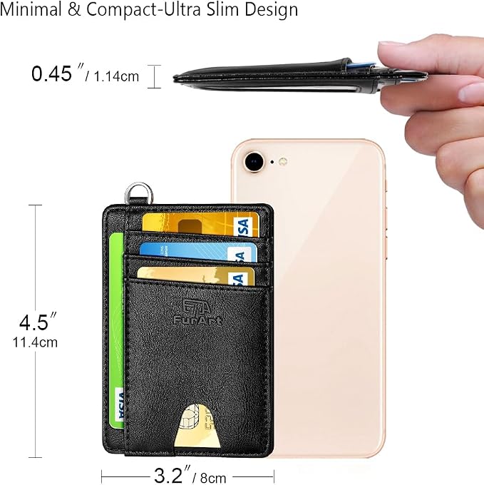 FurArt Slim Minimalist Wallet RFID Credit Card Holder for Men | slim minimalist compact rfid id window thin - Image 7