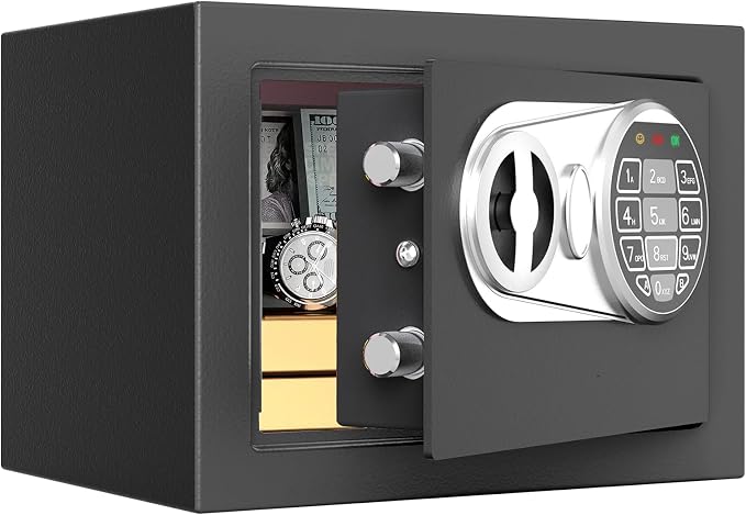 Goldenkey Small Kids Safe, Digital Mini Safes, Money Safe Box, Black by GOLDENKEY
