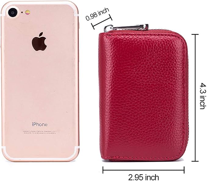 RFID Credit Card Holder Genuine Leather Credit Card Wallet with Zipper | RFID - Image 5