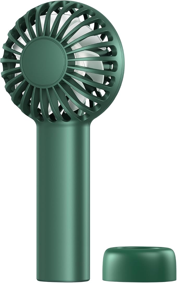 SWEETFULL Mini Portable Fan - Rechargeable Handheld Fan, 3 Speeds Personal Small Hand Gifts for Travel Essentials, Lash, Makeup, Eyelash, Kids, Girls, Women - USB, Cute Design Dark Green by SWEETFULL