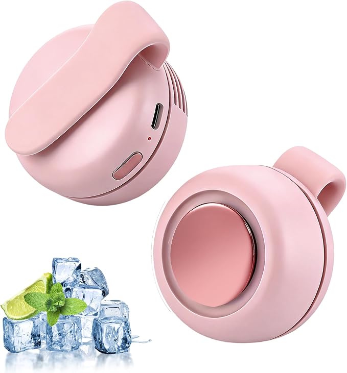 enterlent Portable Silent Mini Bladeless Electric Fan, Mini Whirlwind Fan for Waist Clip Fan (3-Speed), Hands-Free Neck Fan Suitable for Outdoor & Travel & Office, Travel Accessories (Pink) by Unknown