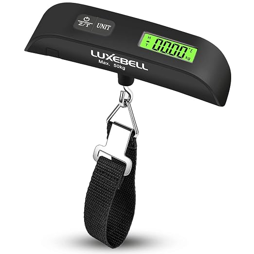 Luxebell Luggage Scale Portable Handheld Digital Suitcase Weight 110lbs Airplane Travel Essentials Gift LCD Backlight Temperature Sensor by Luxebell