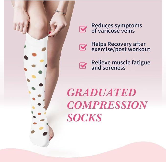 Sooverki Compression Socks for Women & Men 6 Pairs is Best Supportive Knee High Stockings for Circulation, Travel, Nurses - Image 5