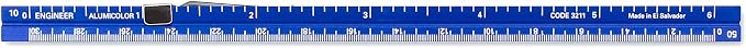 Alumicolor Aluminum Engineer Pocket Scale With Clip, 6IN, Blue - Image 2