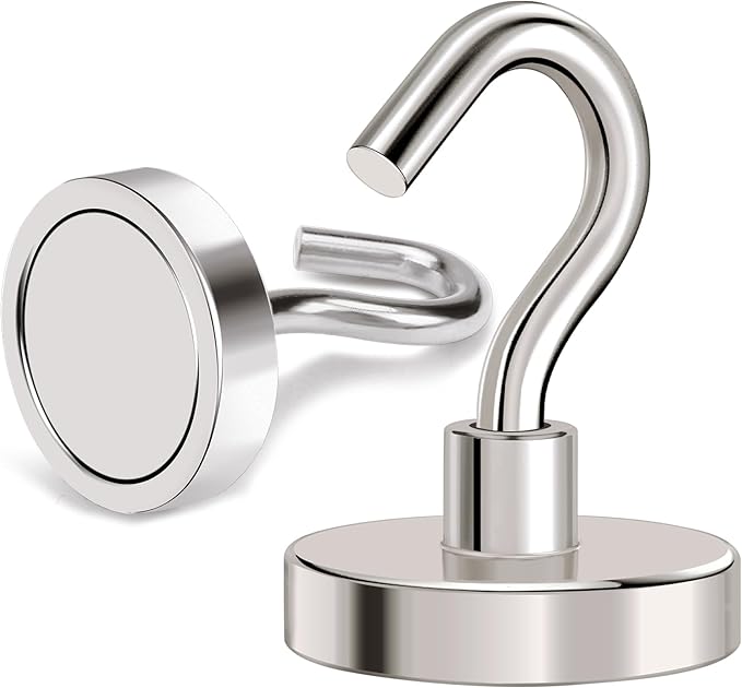 Magnetic Hooks Heavy Duty 120LB+ Strong Magnet with Hook | Super Neodymium Cruise Hooks Locker Organizer Industrial Hook for Hanging Magnetic Hanger for Cruise Grill 8 Pack - Image 6
