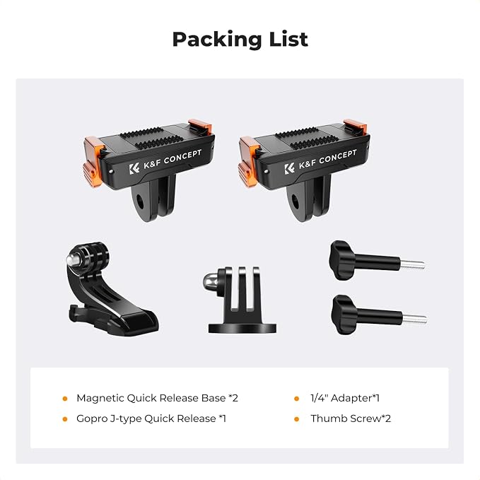 K&F CONCEPT Magnetic Quick Release Adapter Mount for DJI Osmo Action 5 Pro | 2 Pack Extension Base Bracket with 1/4" Adapter/Quick-Release Buckle for DJI Osmo Action 4/Action 3/Osmo 360 Accessories PP05 - Image 7