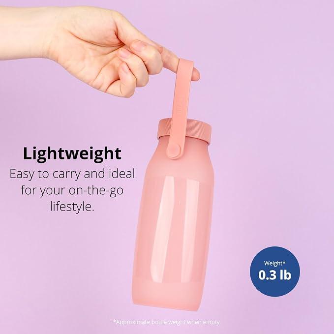 BLUE GINKGO Collapsible Water Bottle [2-Pack] – Lightweight, Foldable Silicone Bottles for Travel, Hiking, and Camping (16.9oz, Made in Korea, Rose Pink) - Image 4