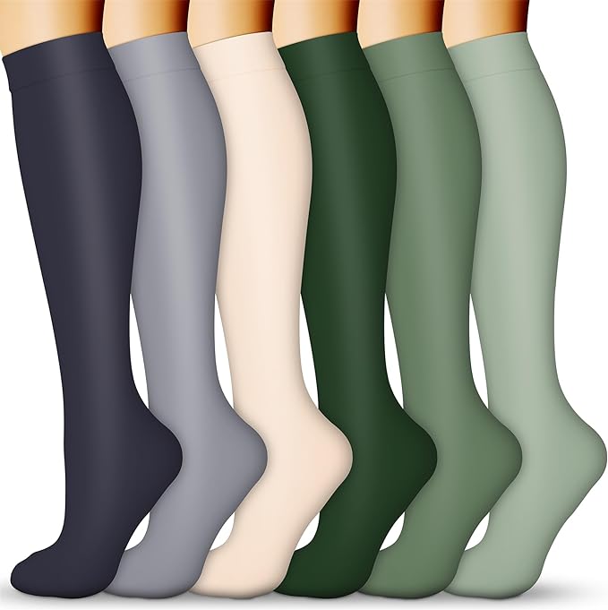 QUXIANG Compression Socks for Women & Men 15-20 mmHg, Best for Medical, Nursing, Running, Athletic, Varicose Veins, Travel by QUXIANG