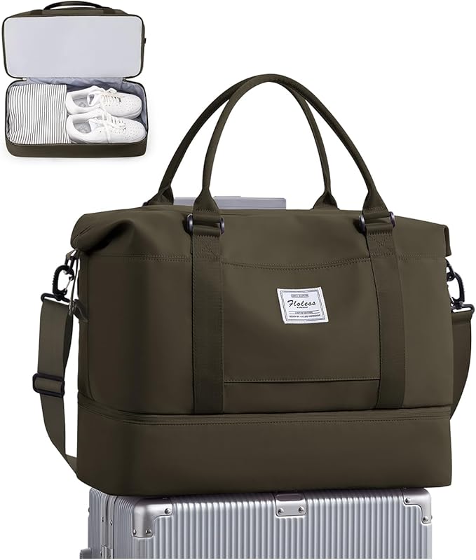 Travel Duffel Bag, Sports Tote Gym Bag, Shoulder Weekender Overnight Bag for Women by WONHOX