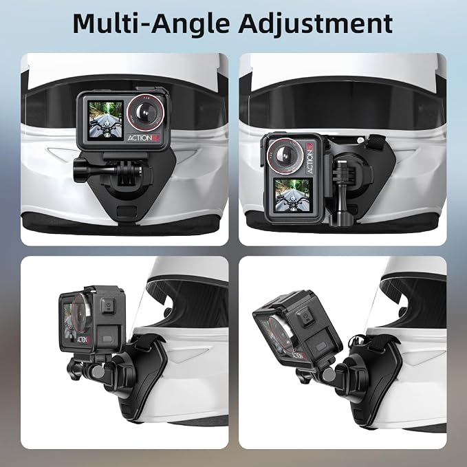 Slide-in Motorcycle Helmet Chin Strap Mount, Quick-Release Motorcycle Helmet Mount Compatible with Go Pro13/12/11/10/9, DJI Action 6/5 Pro/4, DJI Nano, Insta360 ONE R,AKASO/Campark/YI and More - Image 3