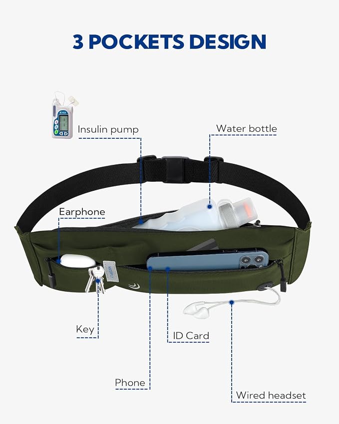 WATERFLY Running Belt Fanny Pack:Phone Holder Belt for Men Women | Lightweight, Soft and breathable fabric,SBS zipper, adjustable waist belt, Zero bounce, Suitable for running workout Fitness - Image 4