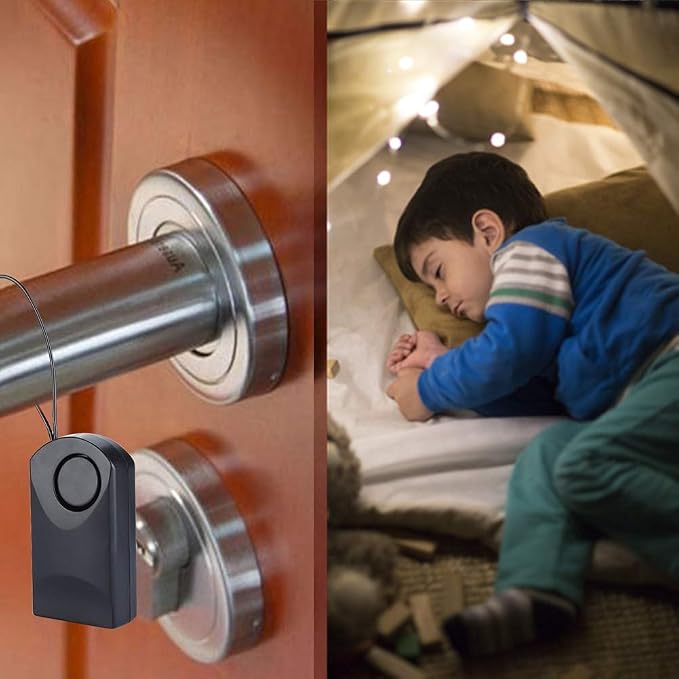 Portable Touch Door Sensor Alarm 120dB – Anti-Theft Door Handle Alarm for Kids Safety, Travel Hotel Security, Vibration & Magnet Detection for Backpack, Luggage, Home Bedroom - Image 5