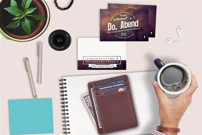 Front Pocket Wallet for Men Women Slim Minimalist Real Leather RFID Blocking Credit Card Holder - Image 5