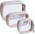 BS-MALL Toiletry Bag Waterproof Makeup Organizer Travel Size Clear - Makeup Cosmetic Organizer Water-resistant Portable Pouch PU Leather Washable Travel Essentials Makeup Bag 3 Pack by BS-MALL