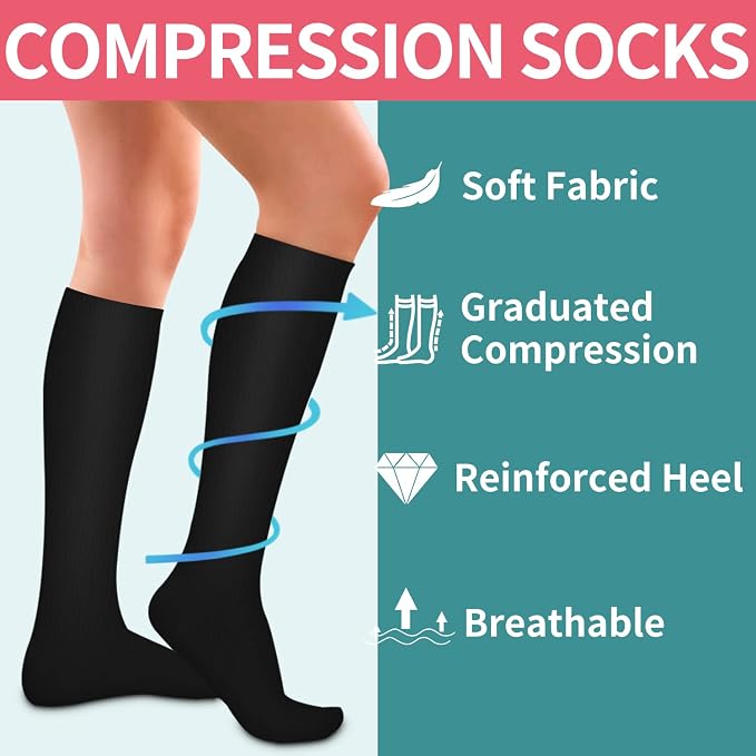 COOLOVER Copper Compression Socks for Women and Men(6 Pairs)-Best Support for Running, Athletic, Travel - Image 5