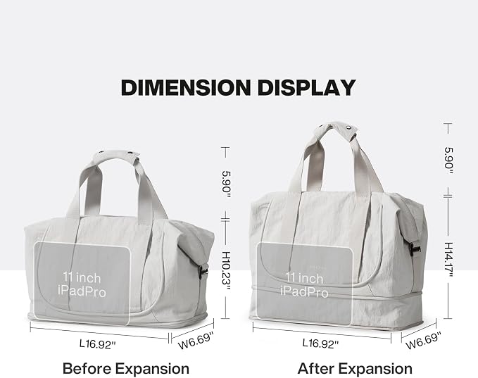 mixi Travel Tote Bag for Women Large Expandable Travel Bag Waterproof Lightweight Carry On Personal Item Handbag - Image 8