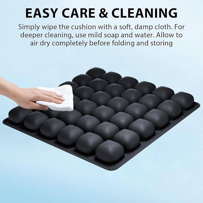Inflatable Seat Cushion, Pressure Relief Airplane Seat Cushion for Long Flights Without Air Pump, Portable Car Seat Cushions,Office Chair Wheelchair Cushions Relief Discomfort in Coccyx&Buttock - Image 9