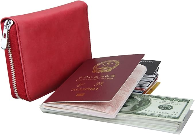 RFID Blocking 24 Slot Credit Card Holder Wallet Real Leather Multi Card Organizer Wallet with Zipper - Image 6