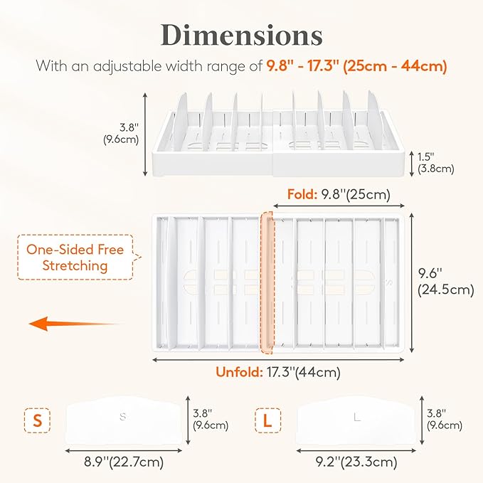 Lifewit Kitchen Cabinet Organizer for Food Contanier Lid with 9 Sections | Expandable Lids Holder with 8 Adjustable Dividers for Pantry Organizers and Storage, Home Organization, Large, 9.8"-17" - Image 2