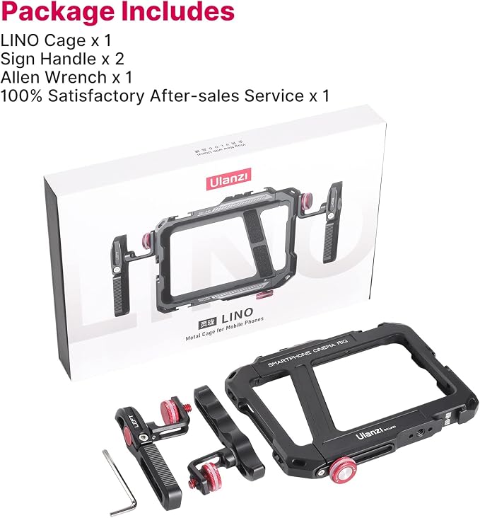 ULANZI Smartphone Video Rig with Handle LINO Filmmaking Case Aluminum Alloy | Phone Video Stabilizer Grip Tripod Mount for Video Maker Videographer with Cold Shoe for iPhone 16 15 Mini Pro Max 8 Plus - Image 8
