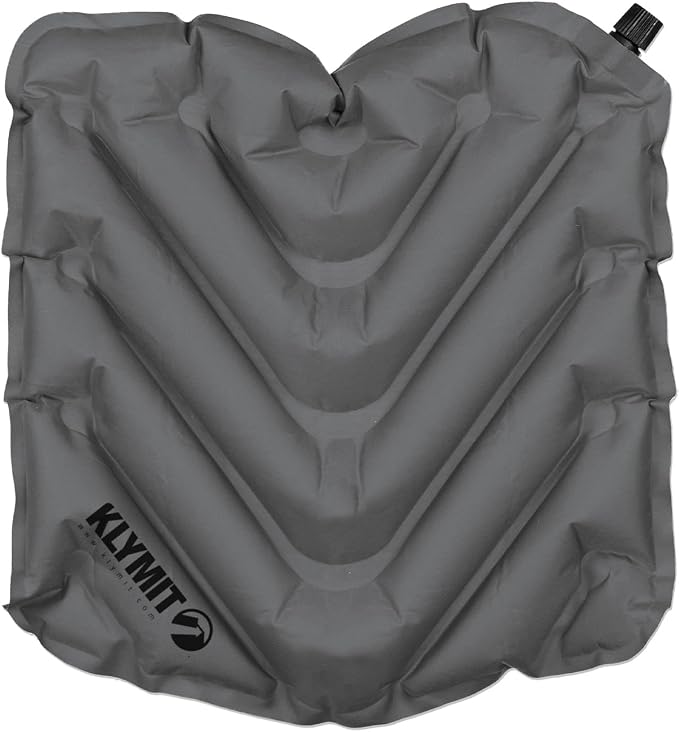 KLYMIT V Seat - Portable, Inflatable Padded Cushion Seat, Perfect for Air Travel, Camping, Backpacking and Bleacher Seats by Klymit