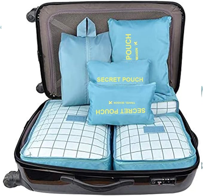 Packing Cubes for Suitcases - 7 Pieces, Light Packing Cubes for Travel, Suitcase Organizer Bags Set, Luggage Organizers for Suitcase, Water-Resistant Travel Essentials, Nile Blue - Image 5