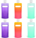 Dimeho 6 Pcs Travel Pouches for Toiletries, 3 oz Travel Size Containers Leak Proof Empty Squeeze Pouches (orange, purple and green) by Dimeho