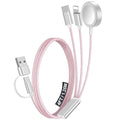 1Pack Travel Essentials for Apple Watch Charger,3-in-2 Multi Charging Cable | Cruise Vacation Camping Essentials for iPhone Charger,Type C/Lightning for iWatch,iPhone 17-12,Xbox Series X&S-4FT Pink by Accessoriesforphoneandelectricproducts