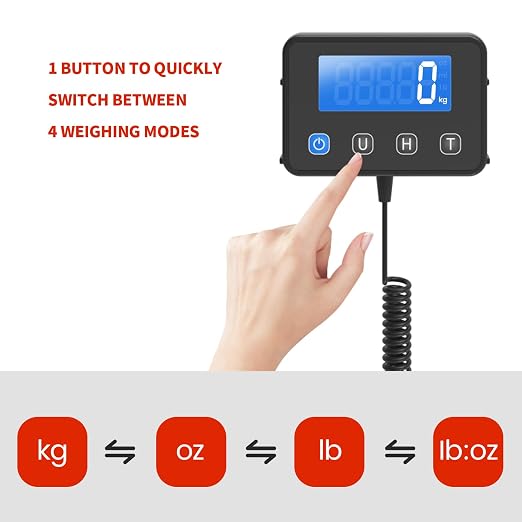 KKZ Shipping Scale, 440 LB Heavy Duty Postal Scale for Packages | Large Mailing Scale, for Postage, Industrial, Small Business, Laundry, Warehouse, Stainless Steel - Image 4