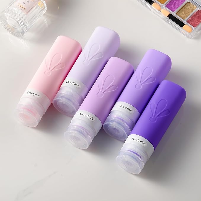 INSFIT Travel Bottles for Toiletries, TSA Approved 3oz Travel Size Toiletries, BPA Free Leak Proof Squeezable Silicone Tubes Travel Essentials for Shampoo Conditioner Lotion Soap - Image 6