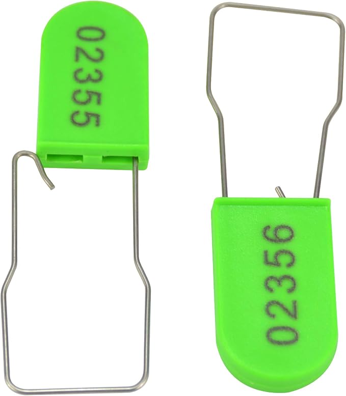 20pcs Security Metal Wire Padlocks, Plastic Security Seals Disposable Anti-Tamper Tag Locks with Numbered Anti Tamper Tag Hasps (Green, 20pcs) - Image 8