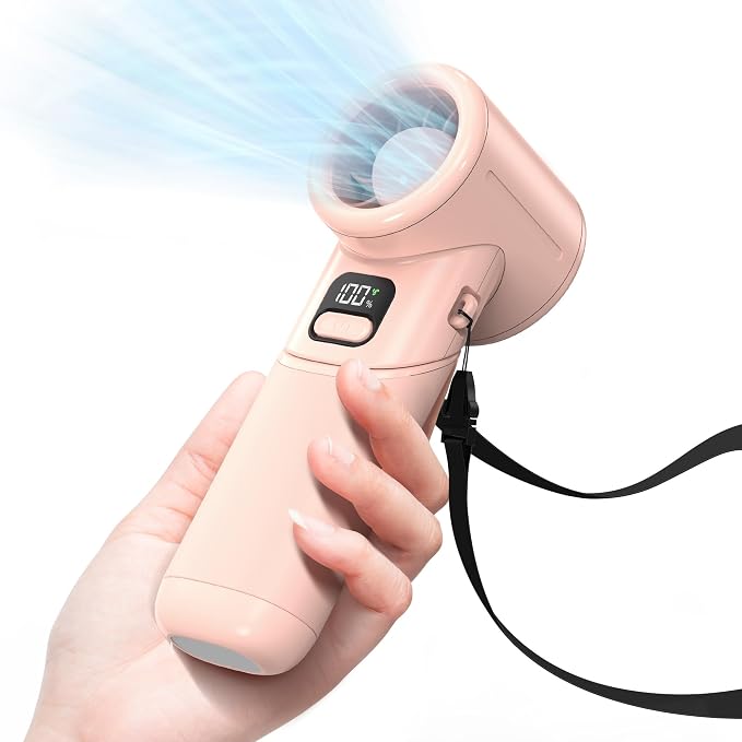 Portable Handheld Turbo Fan丨5 Speed Foldable Hand Fans丨Max 20 Hours Runtime丨Rechargeable Mini Pocket Cooling Fan for Travel, Outdoor Activities, Gifts for Women by COMLIFE