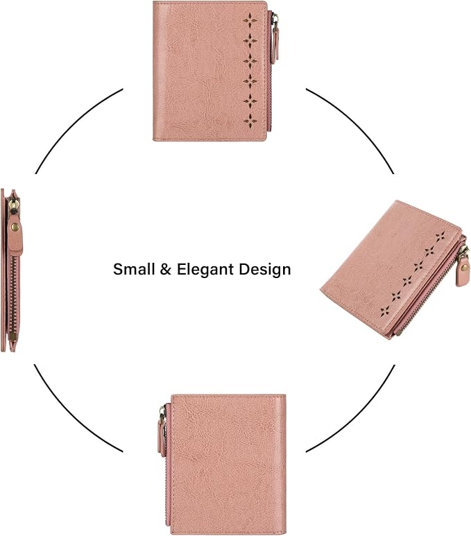 Ultra Thin Small Compact Leather Womens Girls Wallets RFID Blocking Credit Card Holder for Women - Image 6