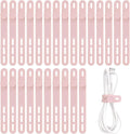 Oligei 25 Pcs Silicone Cable Ties, Cable Ties Reusable, High Elasticity Cord Wraps for Electrical Cords, Cord Organizer for Earphone, Phone Charger(Pink) by Oligei
