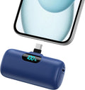 Mini Portable Charger USB C Power Bank,5500mAh PD Fast Charging Battery Pack Built-in USB-C Connector Travel Essential for iPhone17/17Pro/17Pro Max/Air/16 Plus/16Pro Max/15 Series,Android Blue by HETP