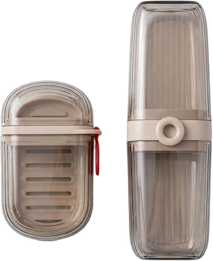 Toothbrush Travel Case, Travel Soap Case 2-Piece Set, Portable Toothbrush Holder with Cover for Traveling Camping Gym, Durable Travel Toothbrush Case and Soap Storage Organizer by Unknown