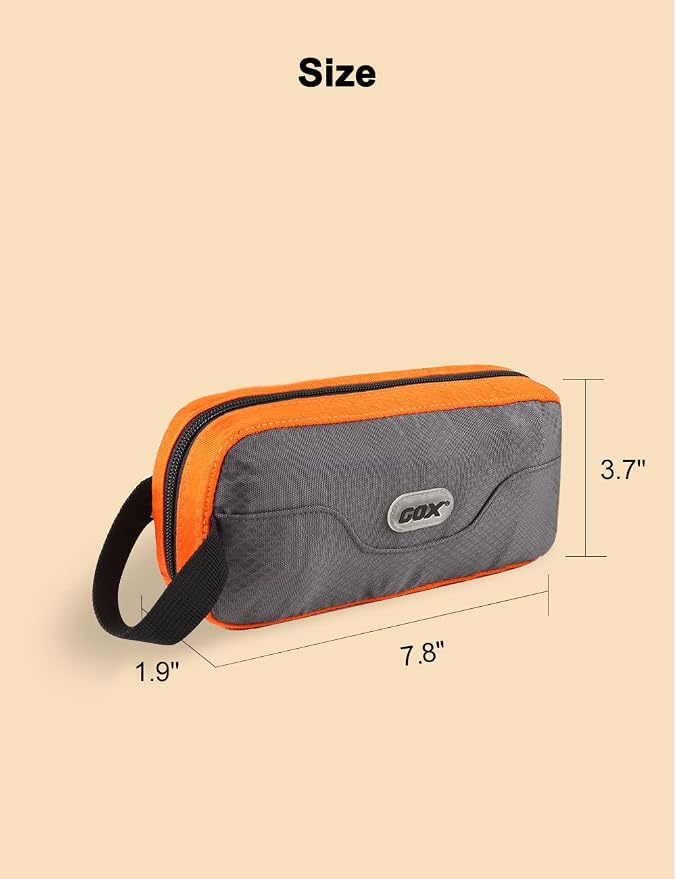 GOX Travel Toiletry Bag Dopp Kit Case for Men Multifunction Packing Organizer Pouch(Orange/Grey) - Image 5