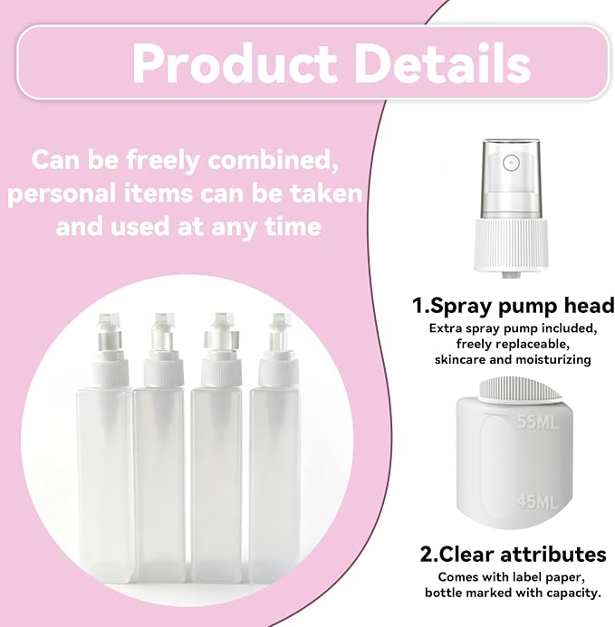 4 in 1 Travel Dispenser，Unbreakable Silicone Travel Dispenser Bottle, Vacuum Suction Wall Mounted Refillable Containers,Leakproof Toiletry Containers for Shampoo, Lotion, Baby Care-Pink. - Image 4