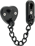 Alise Door Chain Lock, Matte Black Adjustable Child Proof Security Door Lock for Apartment | Stainless Steel Chain Door Lock,Heart-Shaped Design Press-To-Unlock Heavy Duty Chain Lock For Barn Bedroom & Travel by Alise