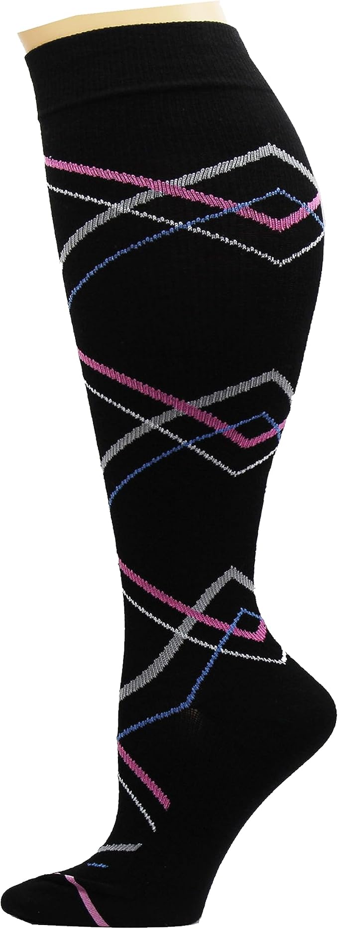 Dr. Motion 4 Pairs Women's Plus Size Wide Calf Compression Knee High Socks Graduated Support - Image 3