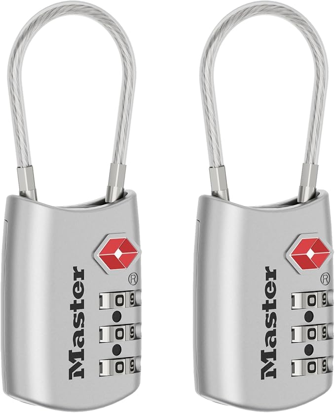 Master Lock Set Your Own Combination TSA Approved Luggage Lock, Silver, 2 Pack, 4688SLVEC2 - Image 2
