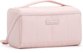 NISHEL Travel Makeup Bag for women, Organizer Pouch Cosmetic Case | Open-flat design keeps cosmetics, brushes, and beauty tools organized for travel and daily routines, Large, Pink by NISHEL