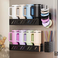 2-Pack Magnetic Stanley Cup Holder with Tumbler Lid & Straw Organizer for Full Stanley 30/40 oz Tumblers - Stores Bottle, Lid & Straw on Fridge/Iron - Removable | Magnetic holder for 8 Stanley 30/40 oz tumblers with lid & straw organizer, Mounts on fri... by Unknown