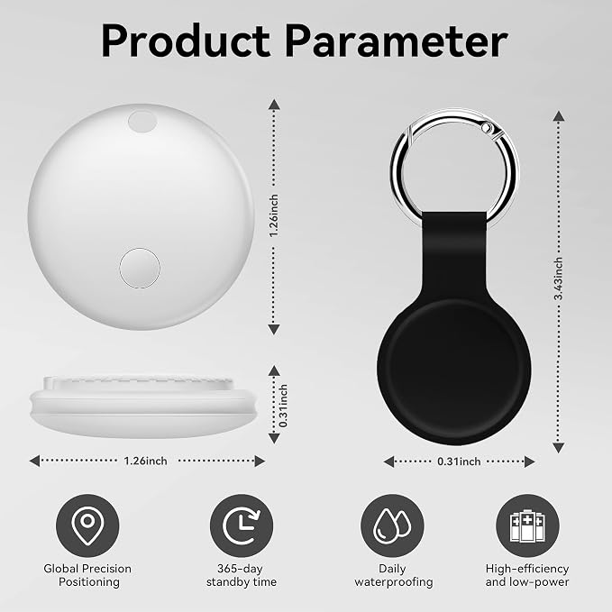 Air Tracker Tag-2 Pack for Android/iOS - [Apple MFi Certified] | Bluetooth Air Smart Tags Works with Apple Find My/Find Hub APP, Key Finders, Item Locator for Keys, Bags, Suitcases, Luggage - Image 2