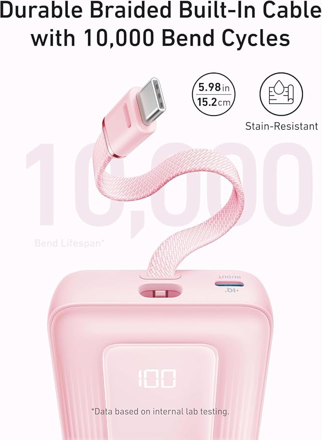 Anker Zolo Power Bank,20,000mAh 30W Portable Charger with Built-in USB-C | 20,000mAh High-Speed Portable Charger for iPhone 17 / 16 / 15 Series, Galaxy, and More - Image 4