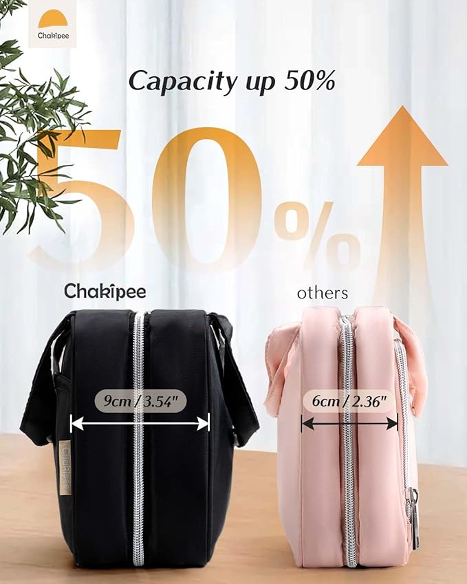 Travel Hanging Toiletry Bag for Women - Waterproof Cosmetic Organizer with Clear Window, Lightweight Bathroom Bags for Essentials, Makeup, Shampoo, Toiletries Black, Medium - Image 3