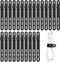 Oligei 25 Pcs Silicone Cable Ties, Cable Ties Reusable, High Elasticity Cord Wraps for Electrical Cords, Cord Organizer for Earphone, Phone Charger(Black) by Oligei