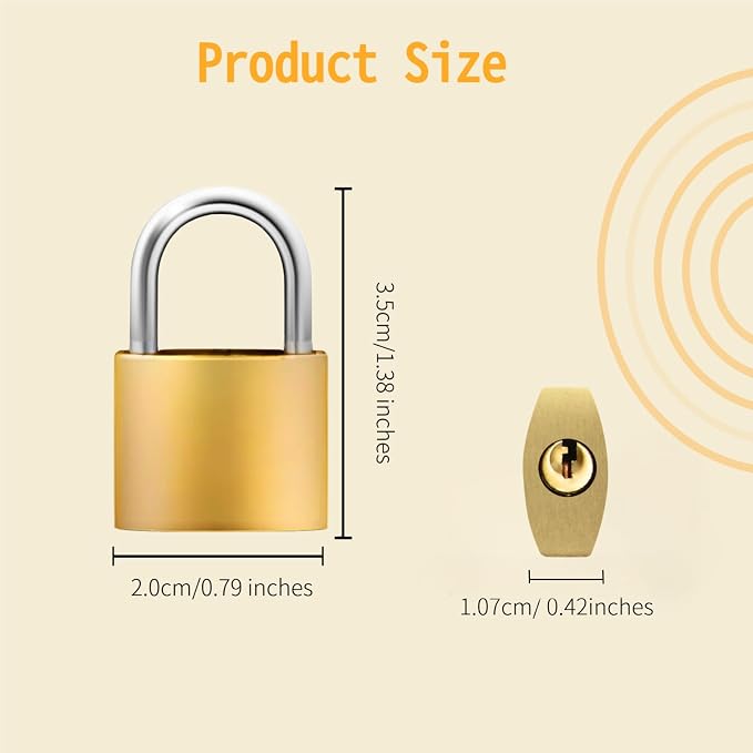 Luggage Locks with Keys, 20mm Small Padlock School Gym Locker Lock | Keyed Metal Pad Locks For Travel Baggage & Suitcases, 6 Pack - Image 3